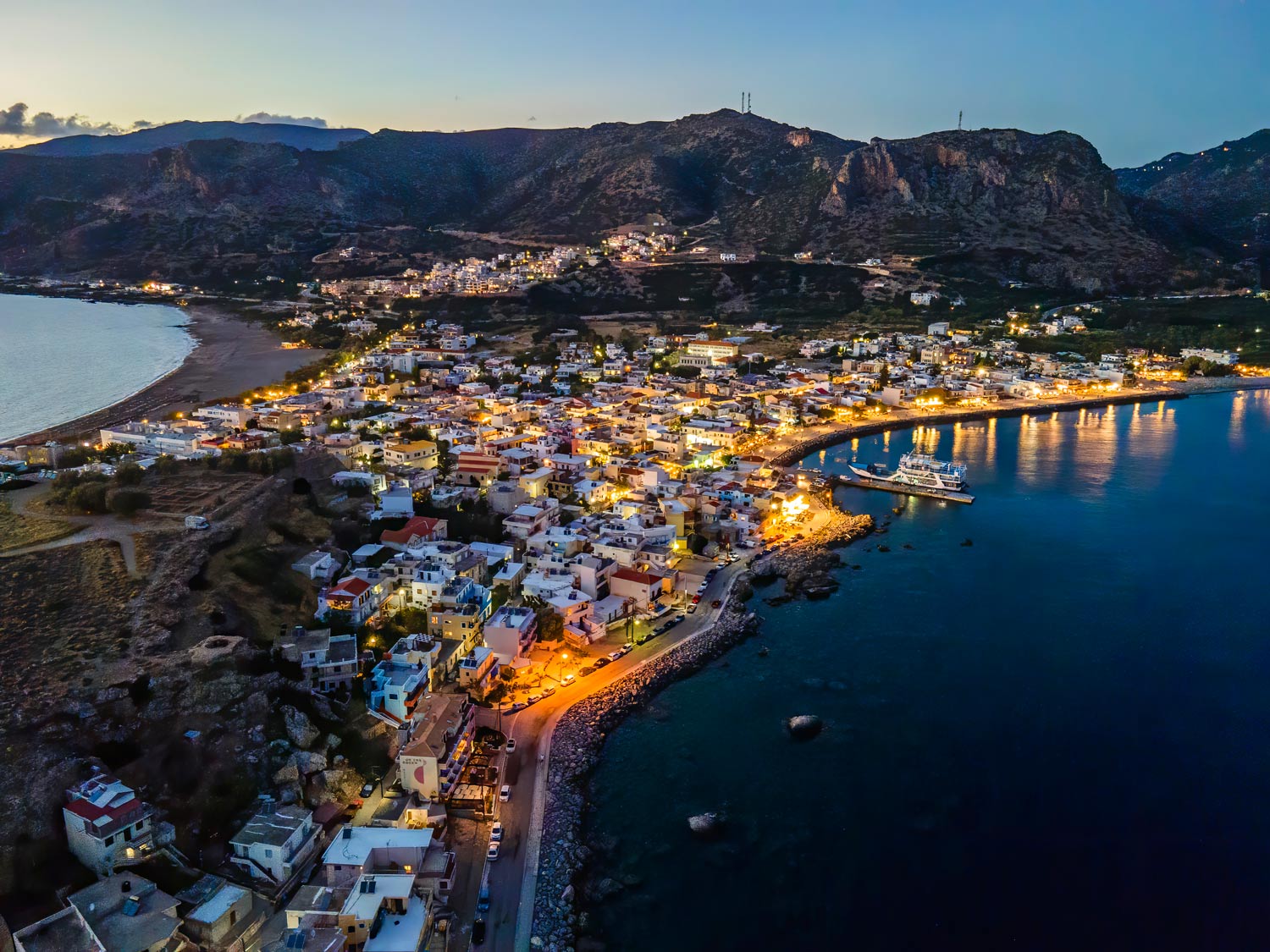 Palaiochora at night from above