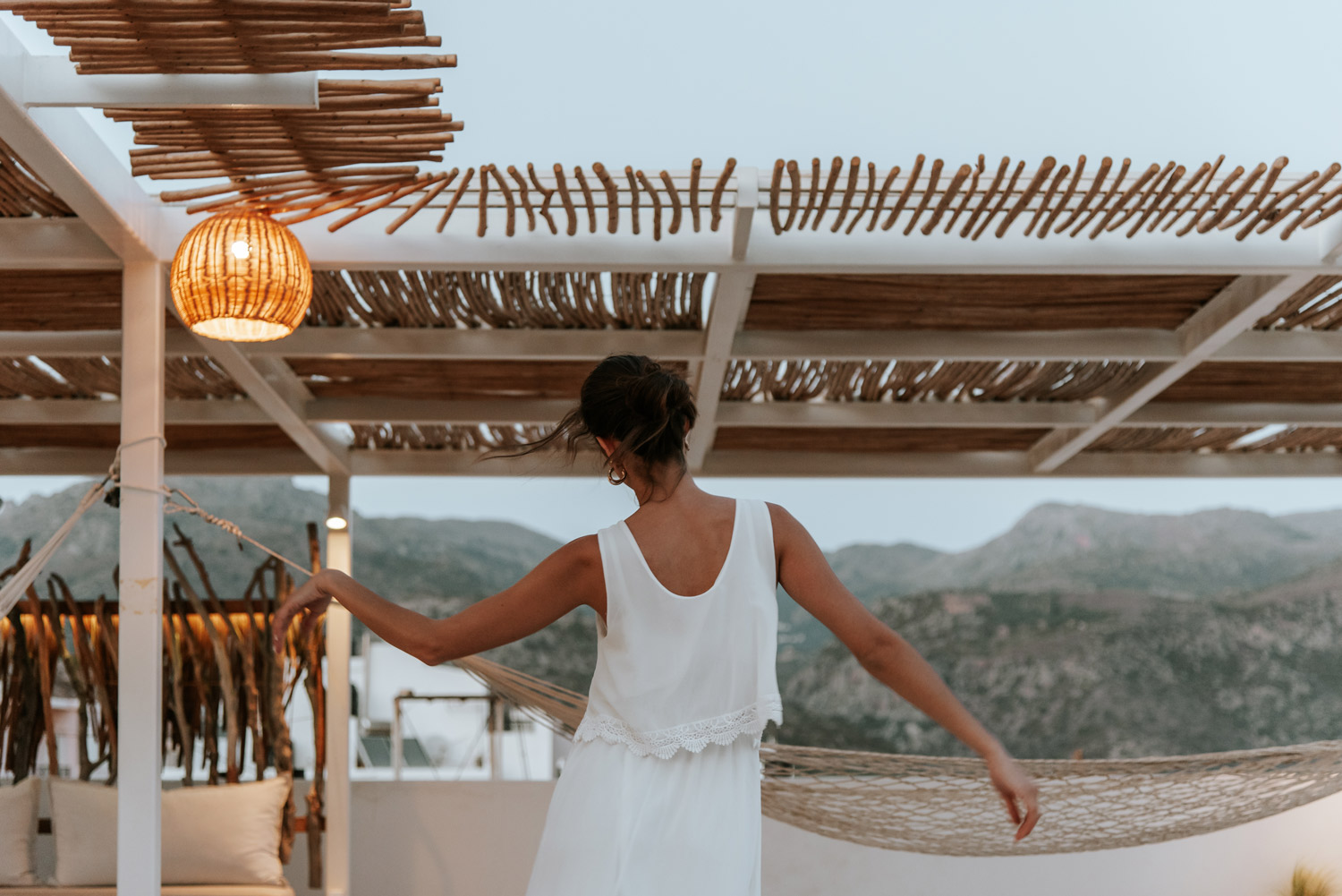 Woman dancing at hotel